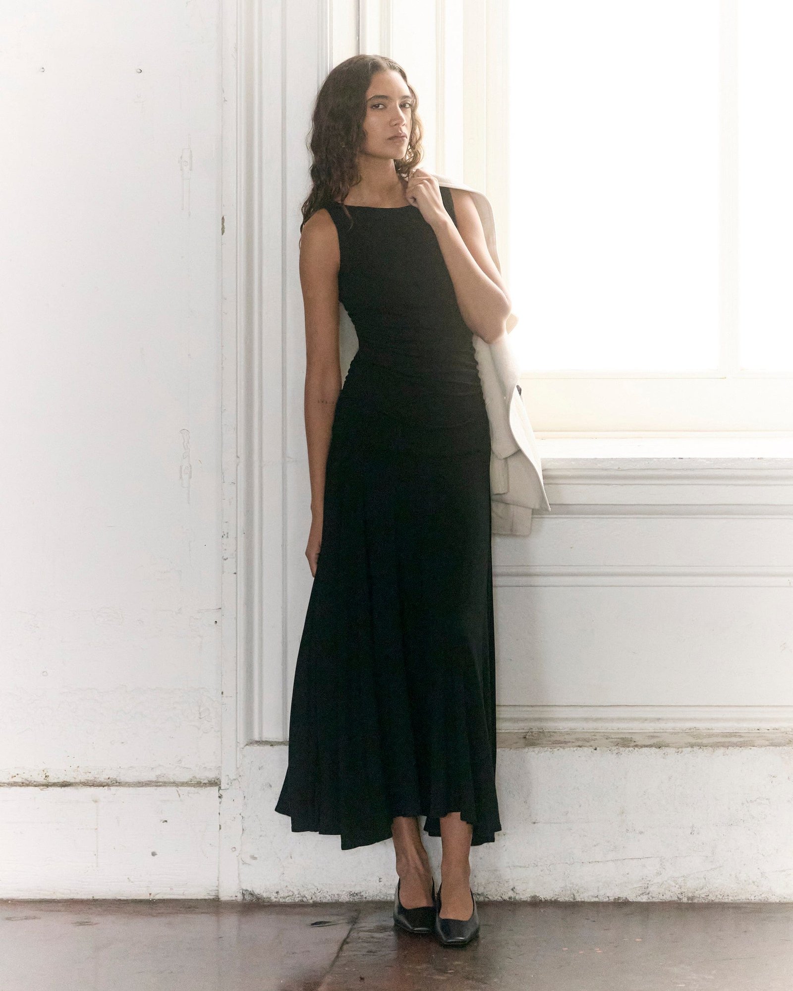 Tamsin Ruched Drop-Waist Maxi Dress - Image 8