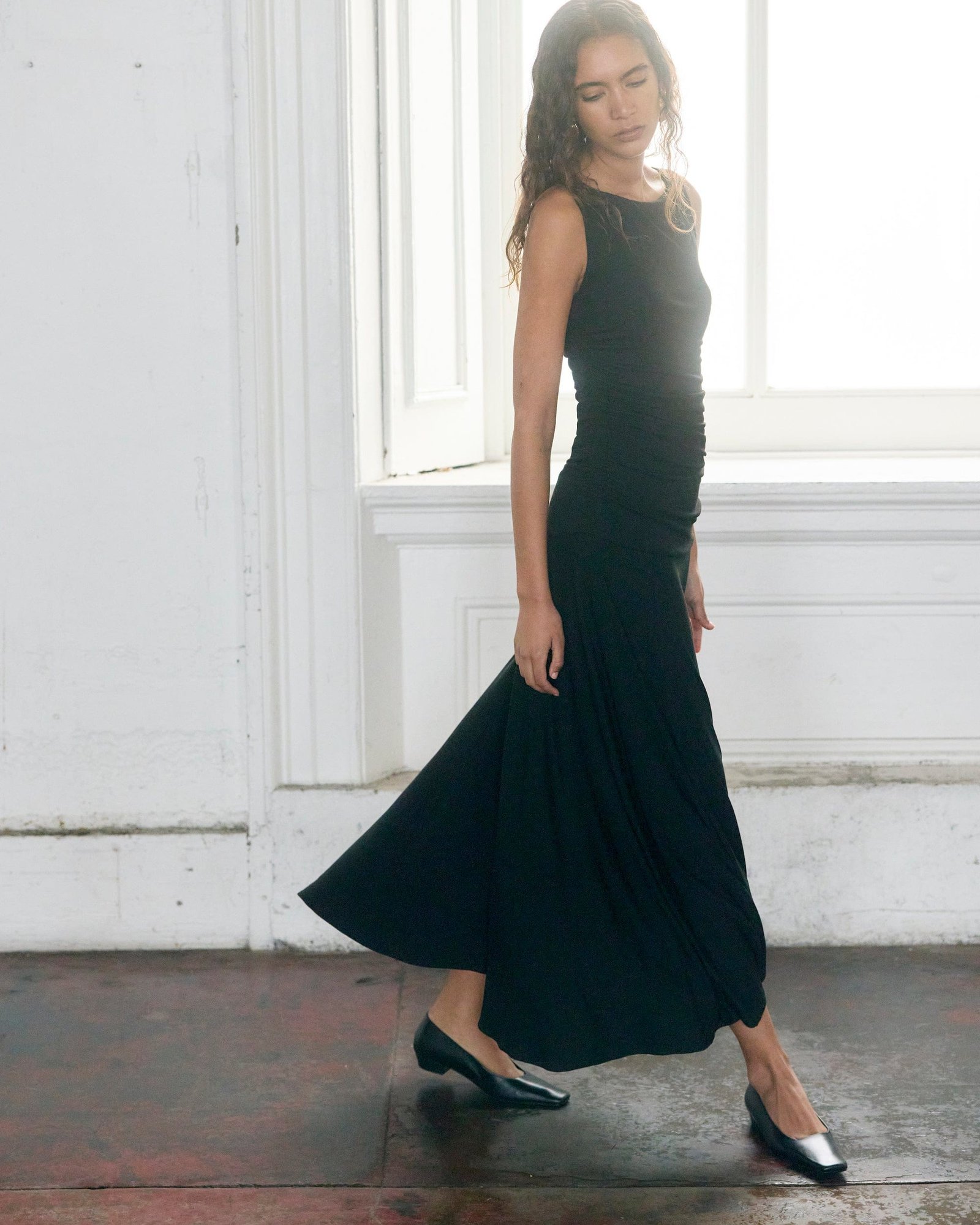 Tamsin Ruched Drop-Waist Maxi Dress - Image 9