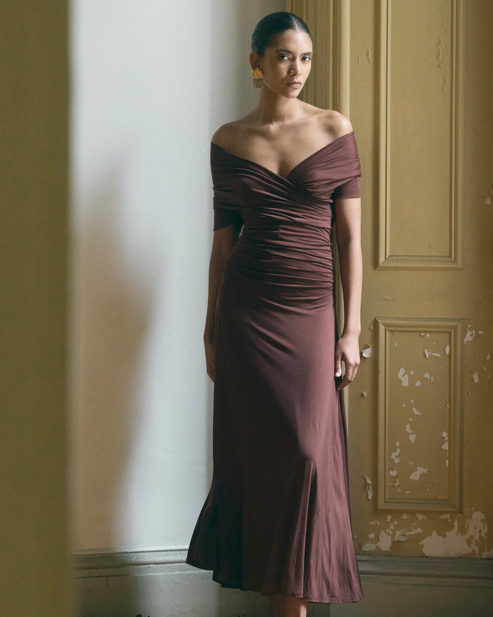 Thilda Ruched Off-Shoulder Dress - Image 7