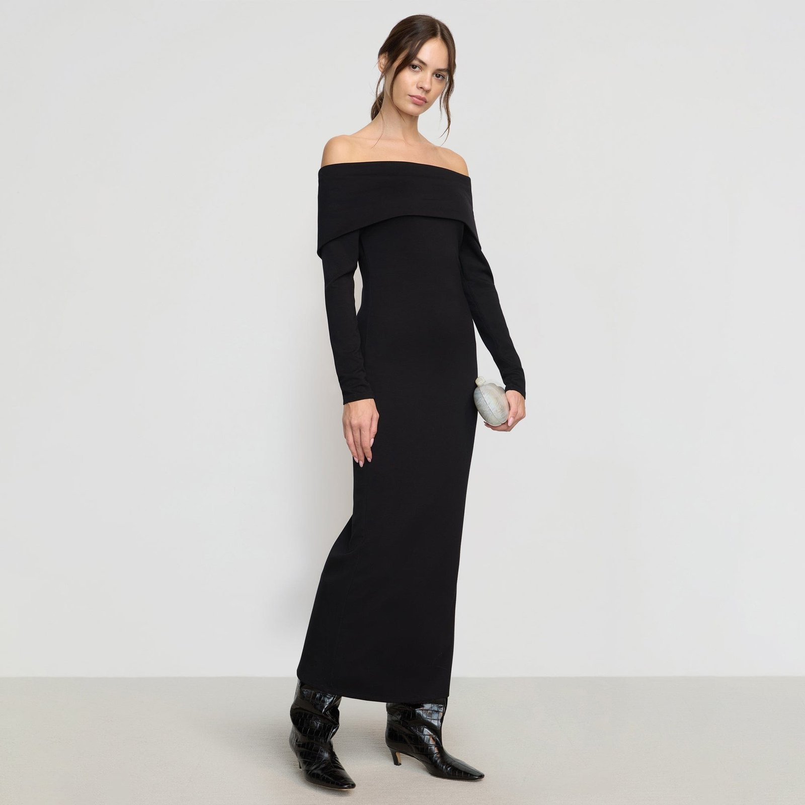 Morgan Split Foldover Jersey Dress