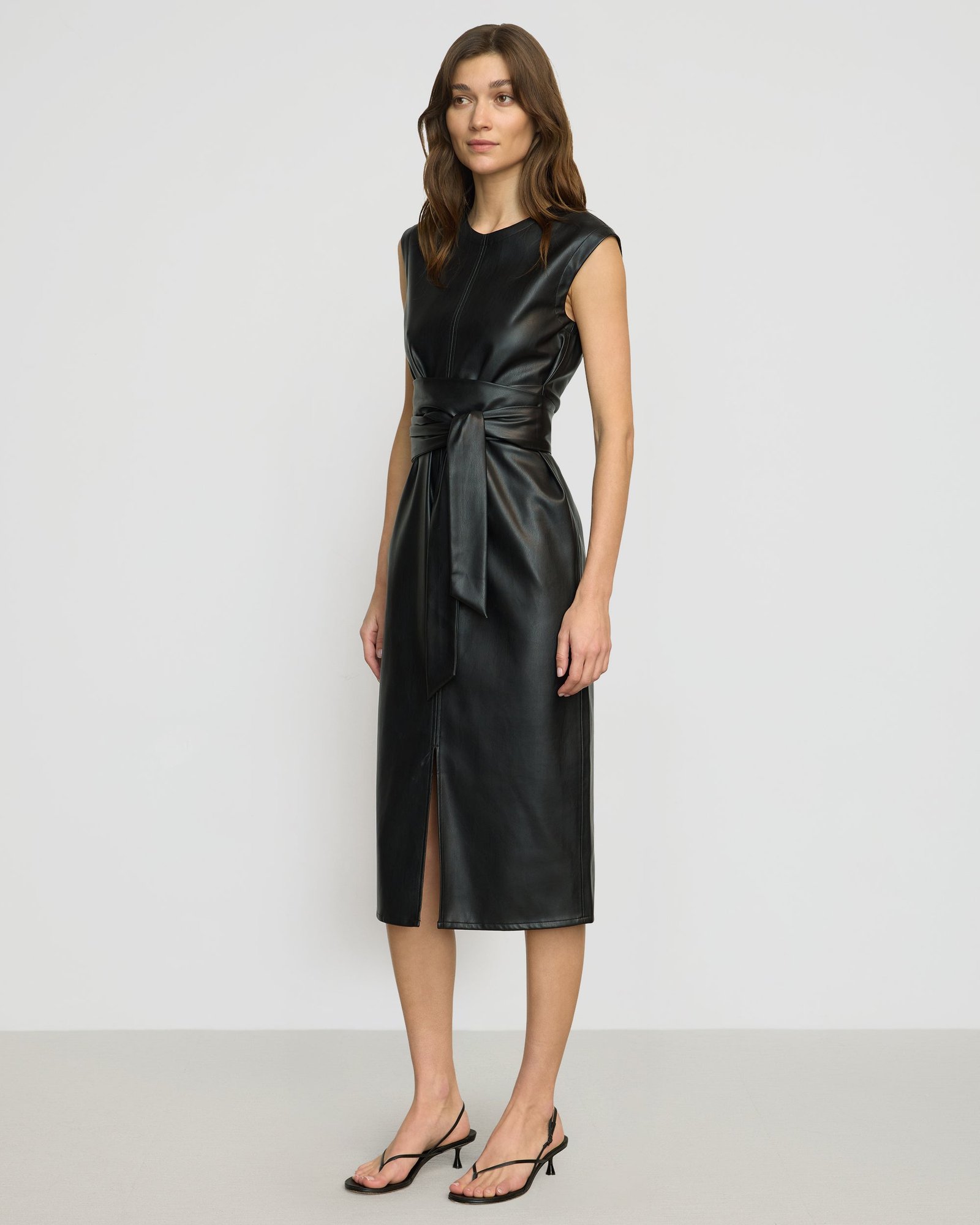 Pilar Vegan Leather Tie-Front Dress - Image 2