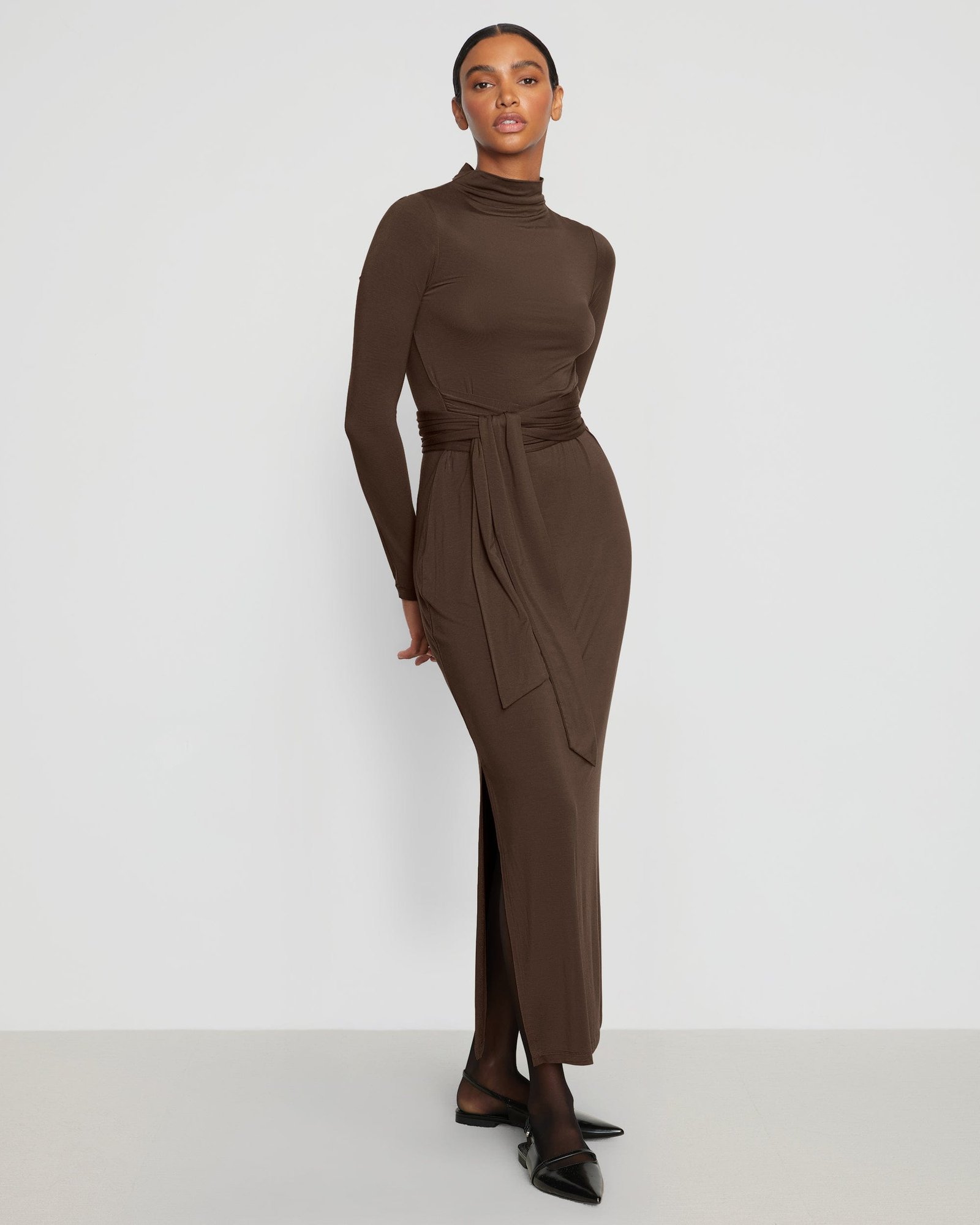 Vero Tie-Front Long-Sleeve Dress - Image 6