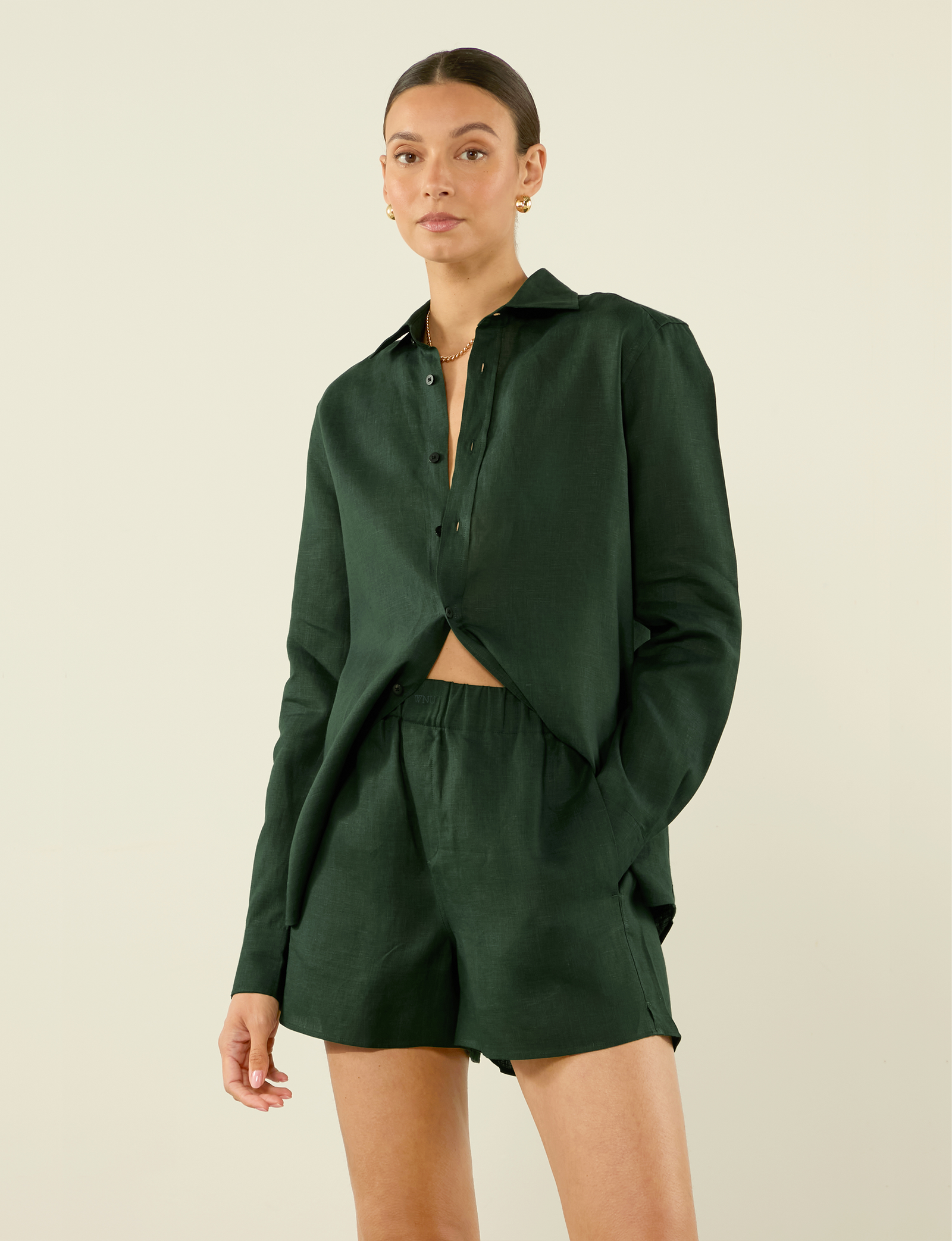 The Boxer: Linen, Hunter Green