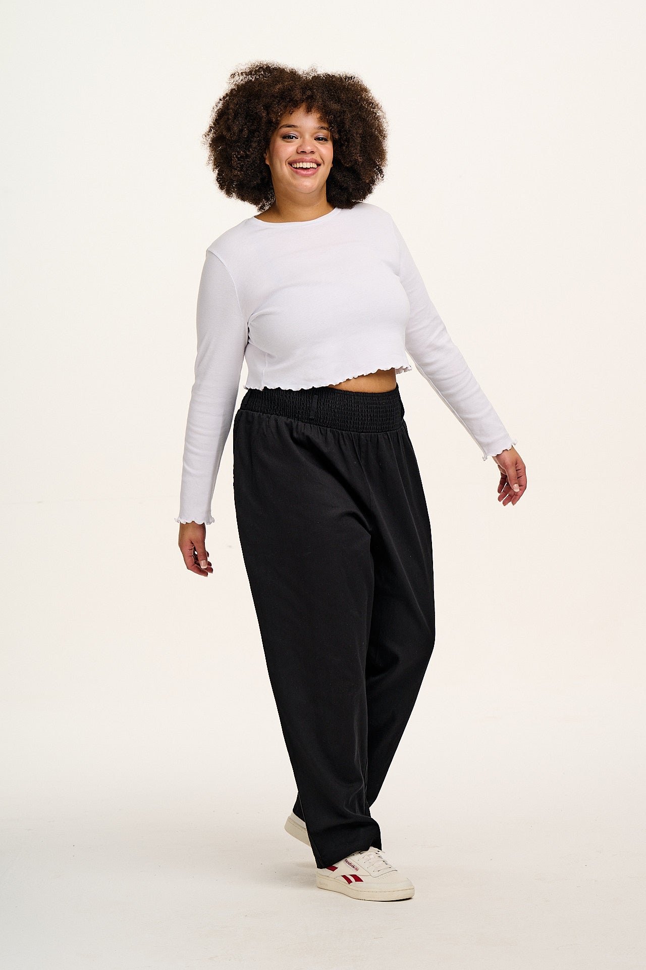 Alexa - Cotton Trousers in Black - Image 8