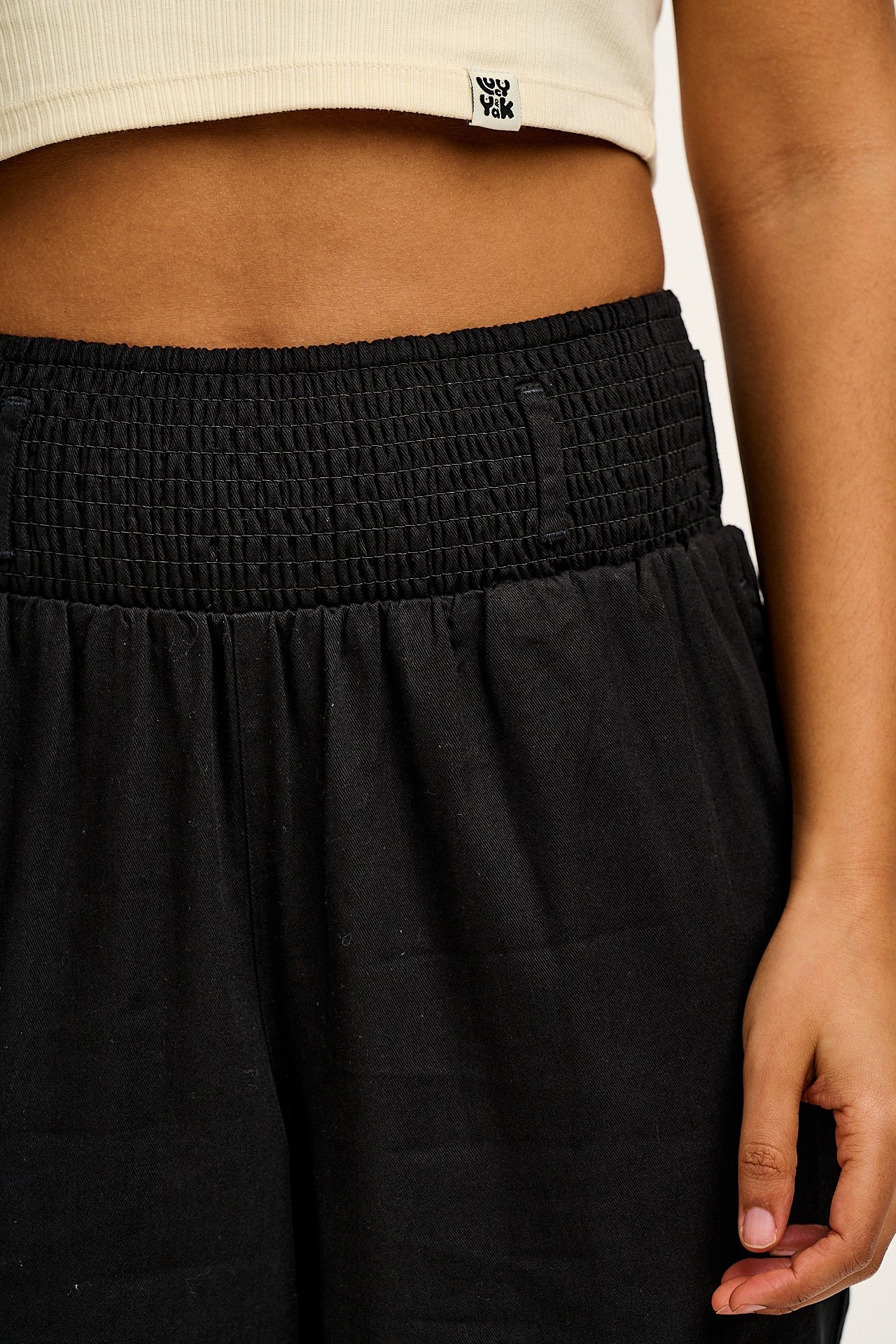 Alexa - Cotton Trousers in Black - Image 4