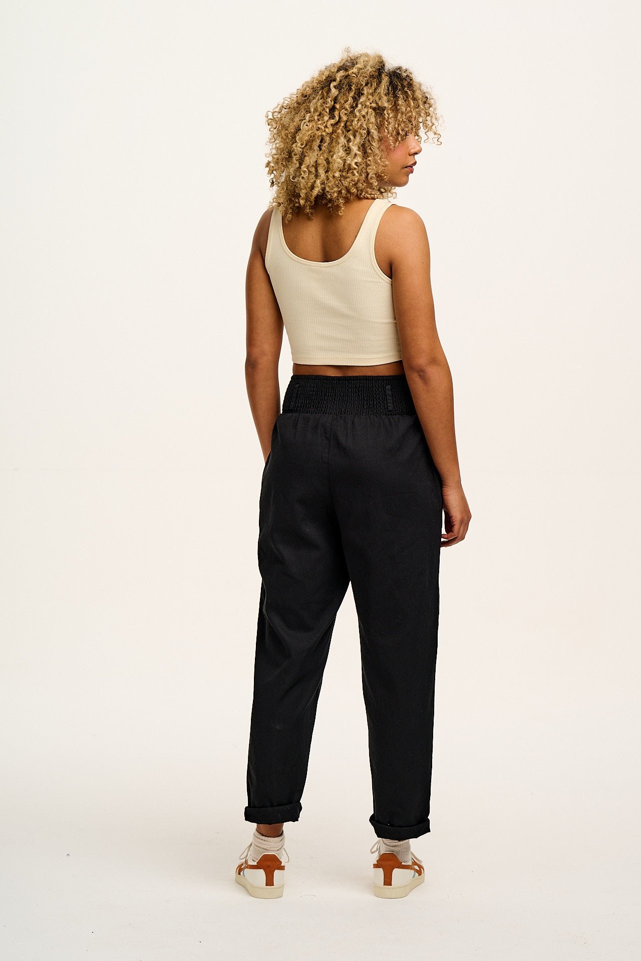 Alexa - Cotton Trousers in Black - Image 5