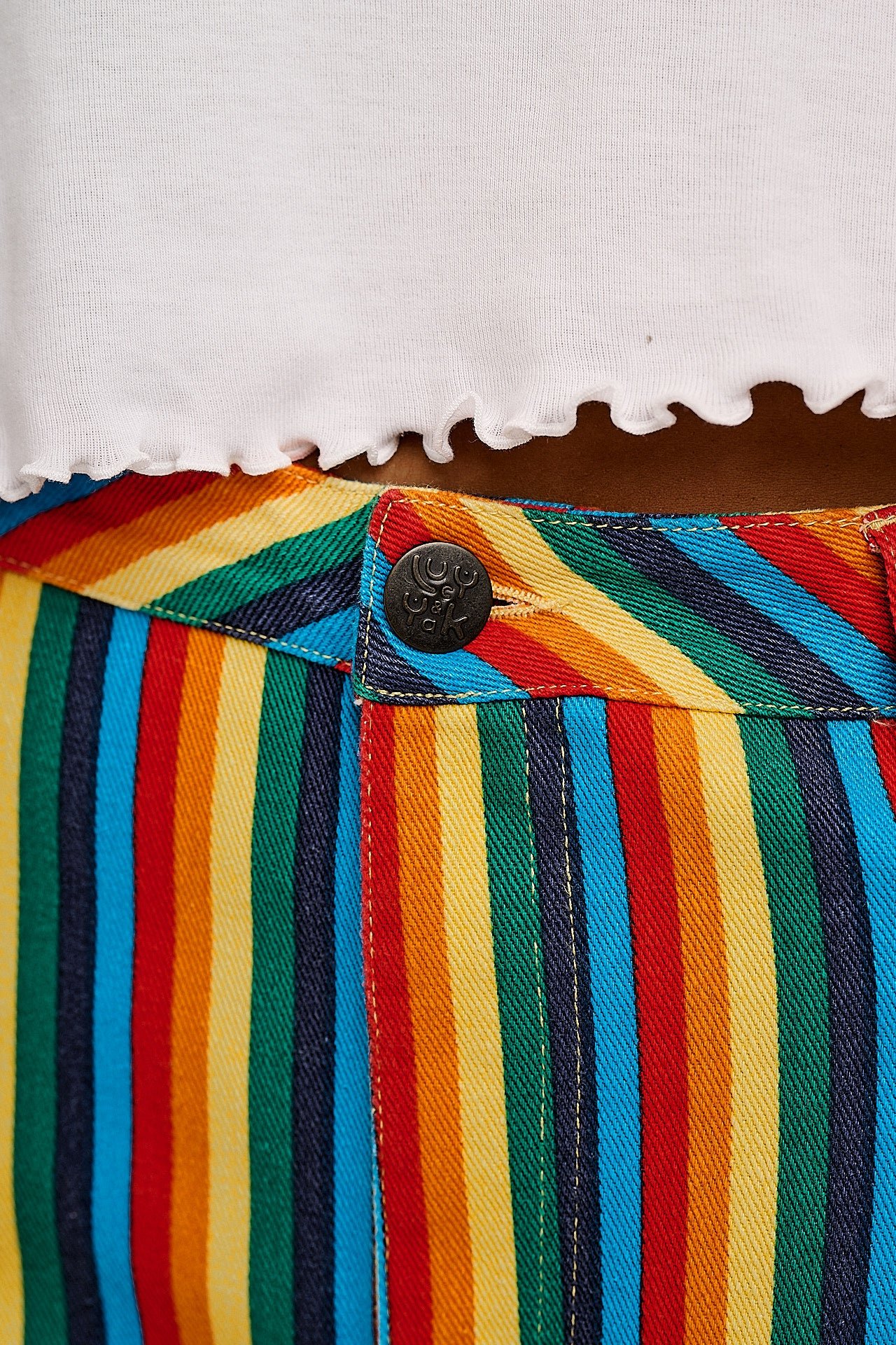 Carter - High Waisted Jeans in Rainbow Print - Image 6