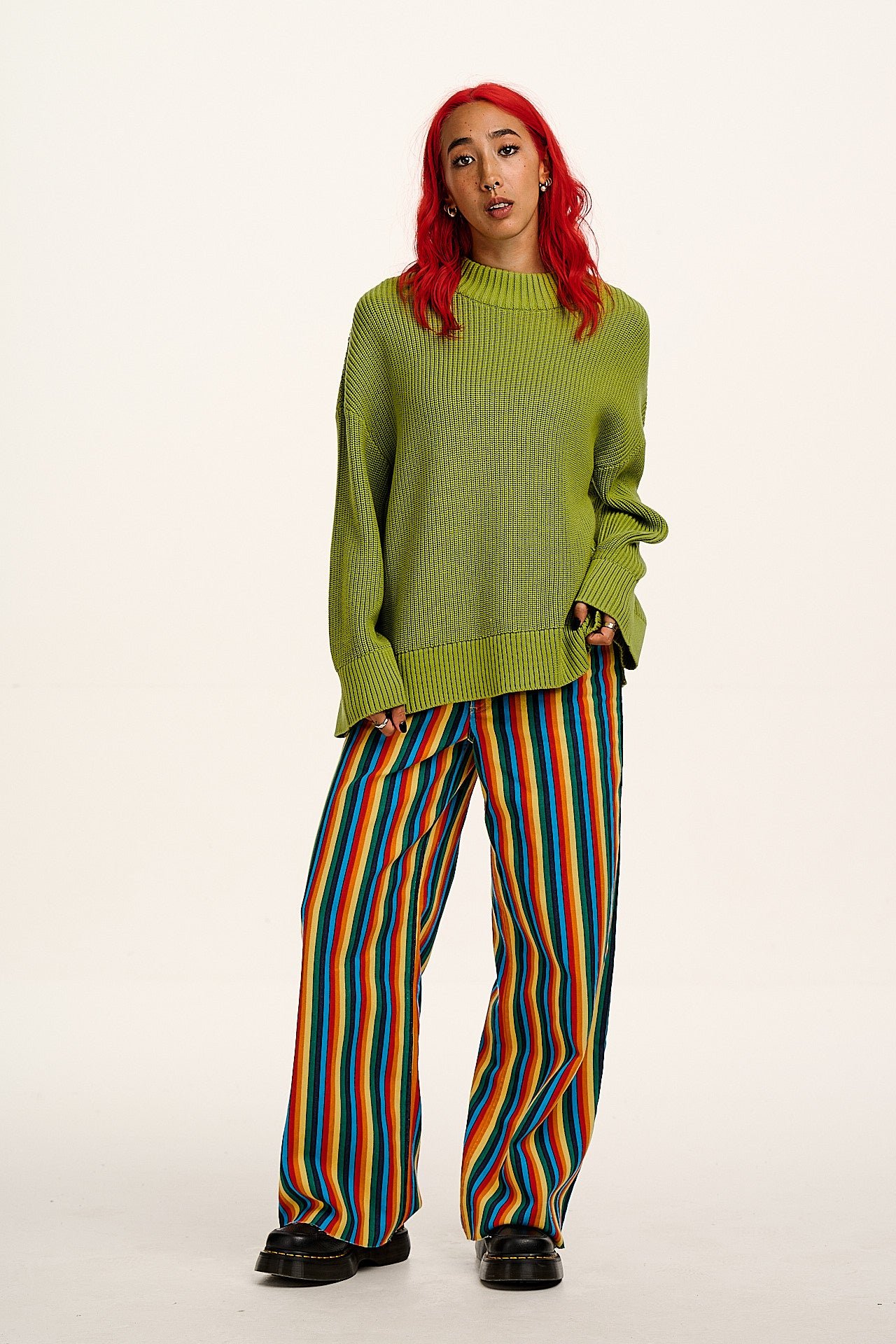 Carter - High Waisted Jeans in Rainbow Print - Image 13